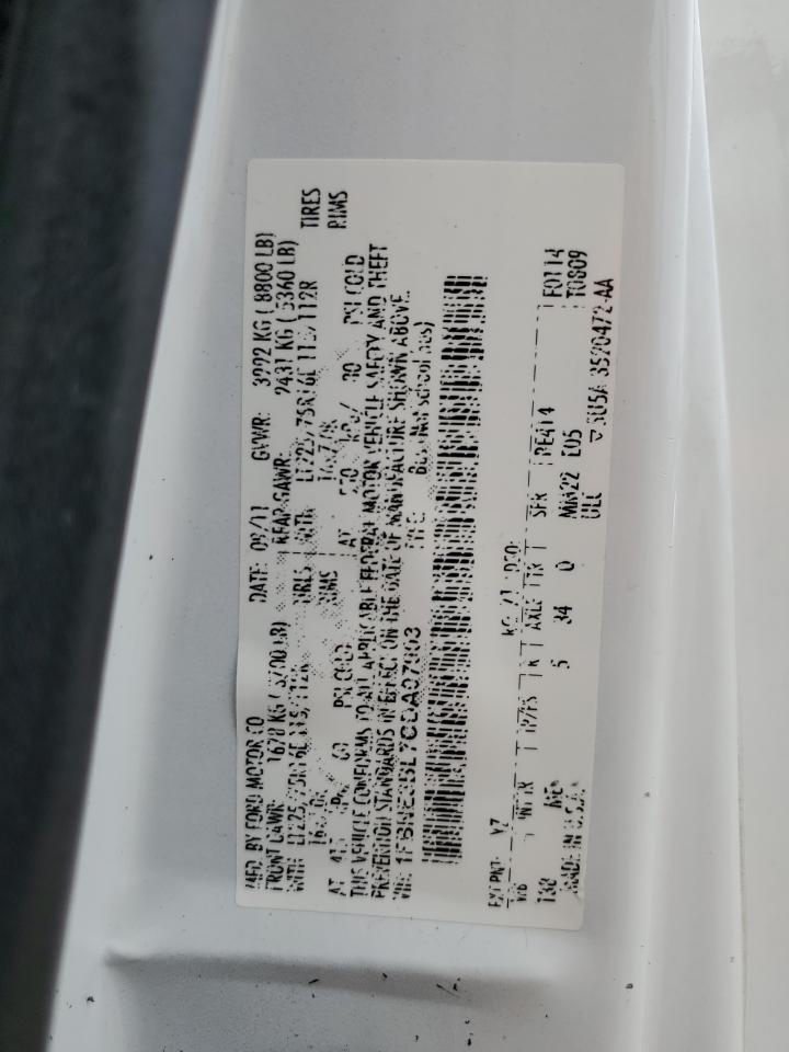 2012 Ford Econoline E350 Super Duty Wagon VIN: 1FBNE3BL7CDA07903 Lot: 66140324