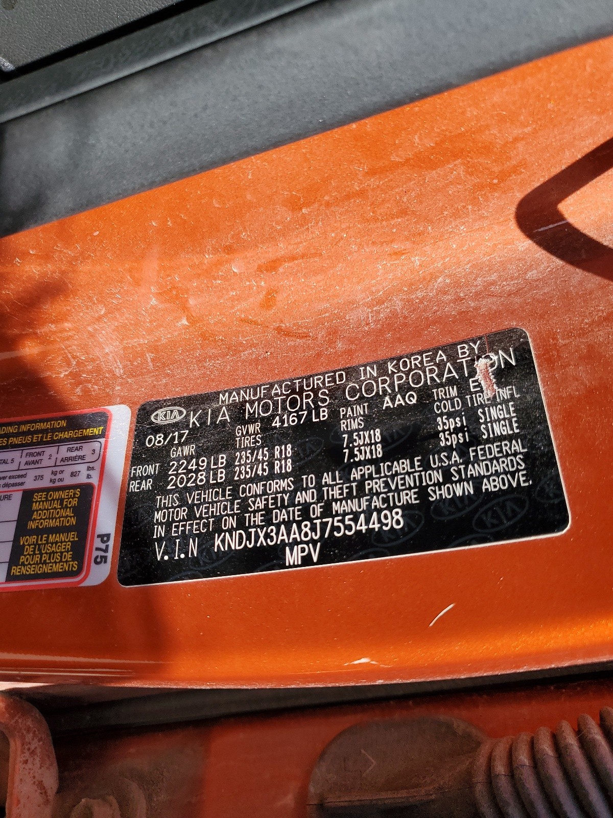 KNDJX3AA8J7554498 2018 Kia Soul !