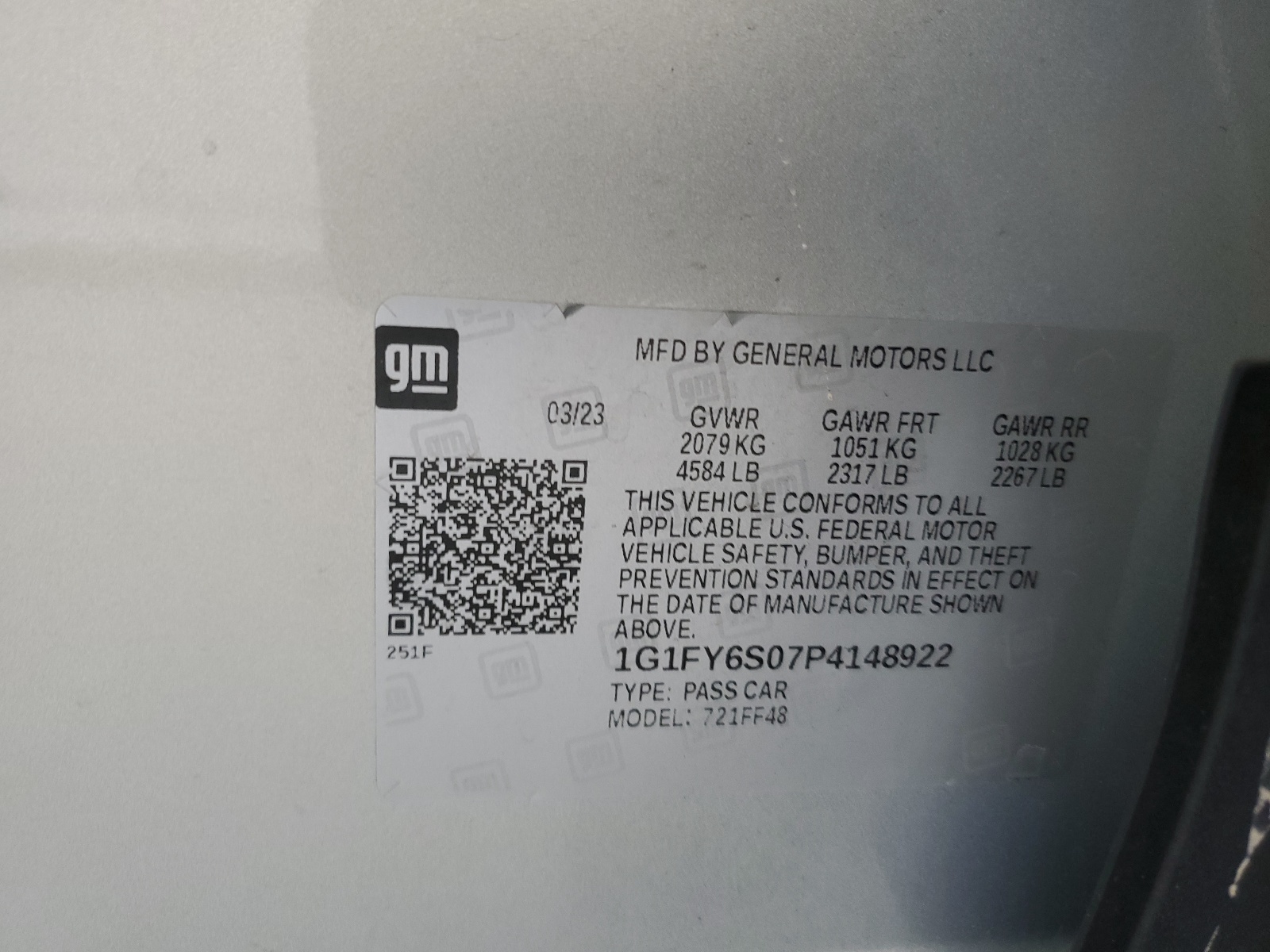 1G1FY6S07P4148922 2023 Chevrolet Bolt Euv Lt