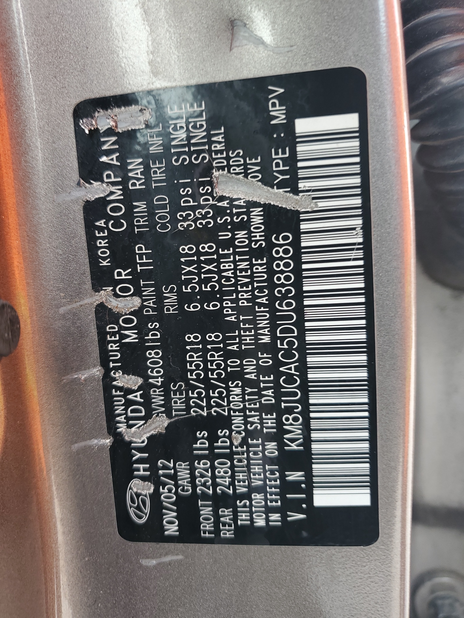 KM8JUCAC5DU638886 2013 Hyundai Tucson Gls