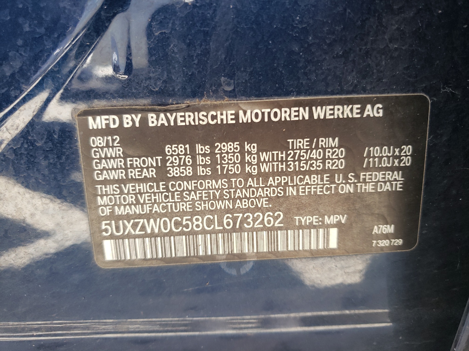 5UXZW0C58CL673262 2012 BMW X5 xDrive35D