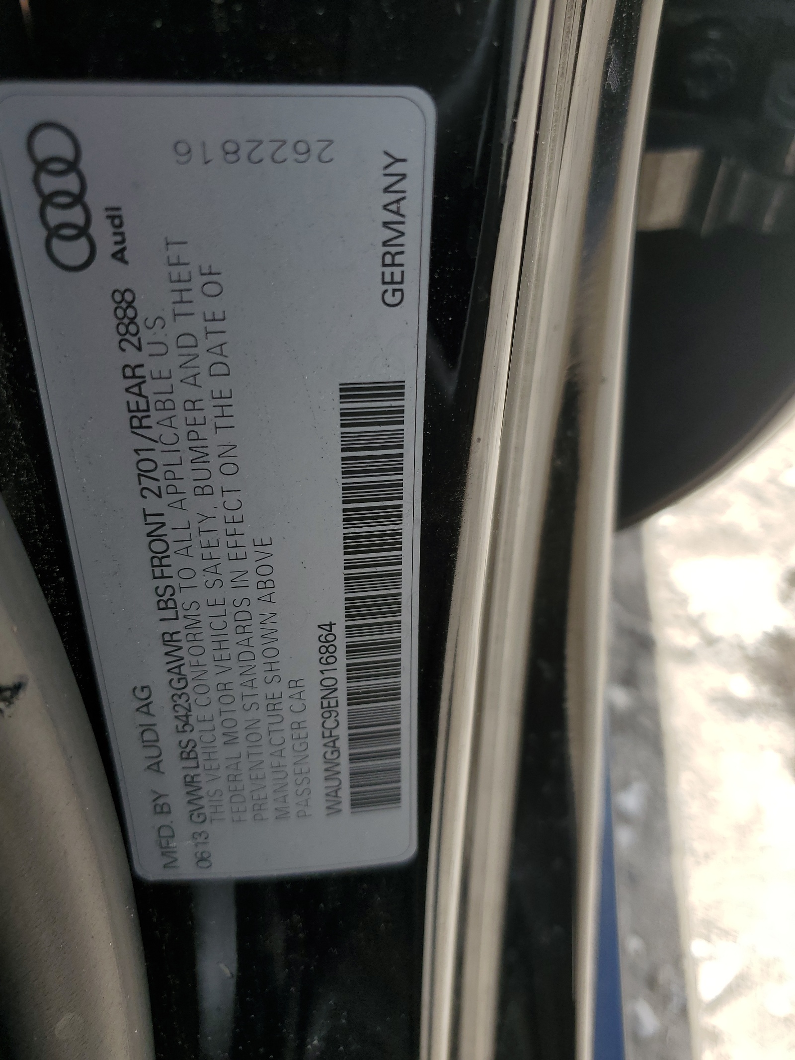 WAUWGAFC9EN016864 2014 Audi A7 Premium Plus