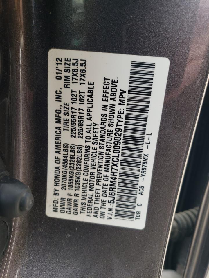 2012 Honda Cr-V Exl VIN: 5J6RM4H7XCL009029 Lot: 63427974