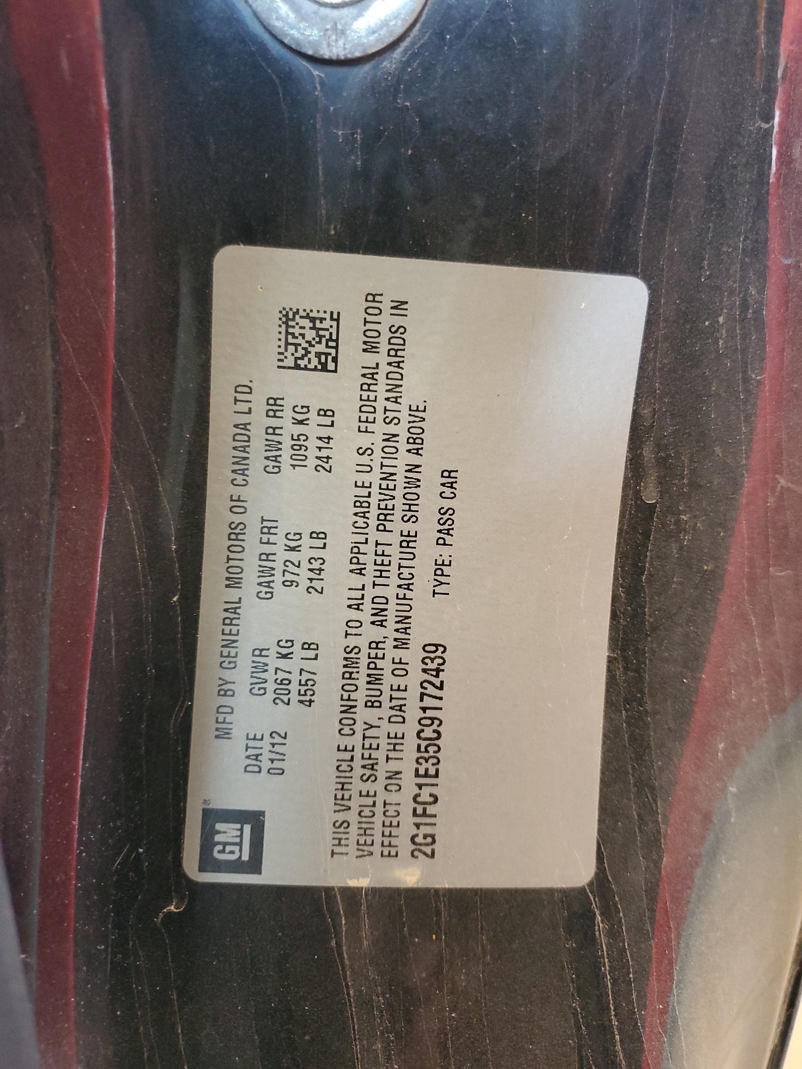 2G1FC1E35C9172439 2012 Chevrolet Camaro Lt