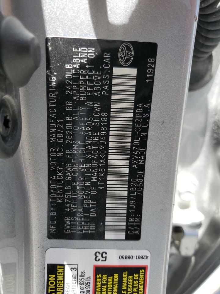 4T1K61AK0MU498188 2021 TOYOTA CAMRY - Image 13