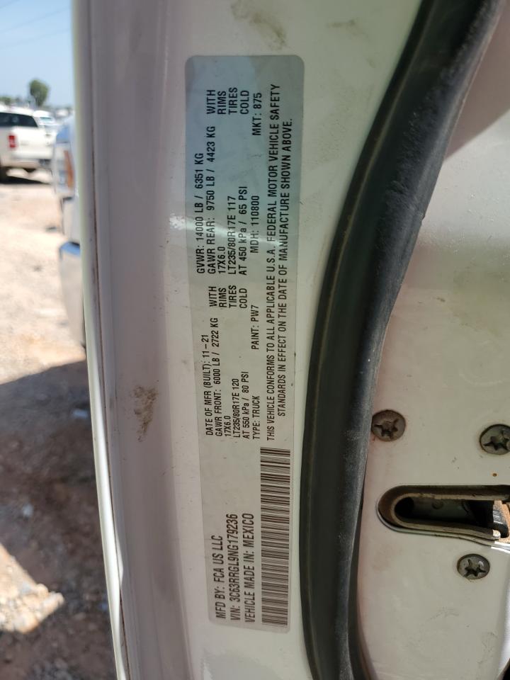 2022 Ram 3500 Tradesman VIN: 3C63RRGL9NG179236 Lot: 65428574