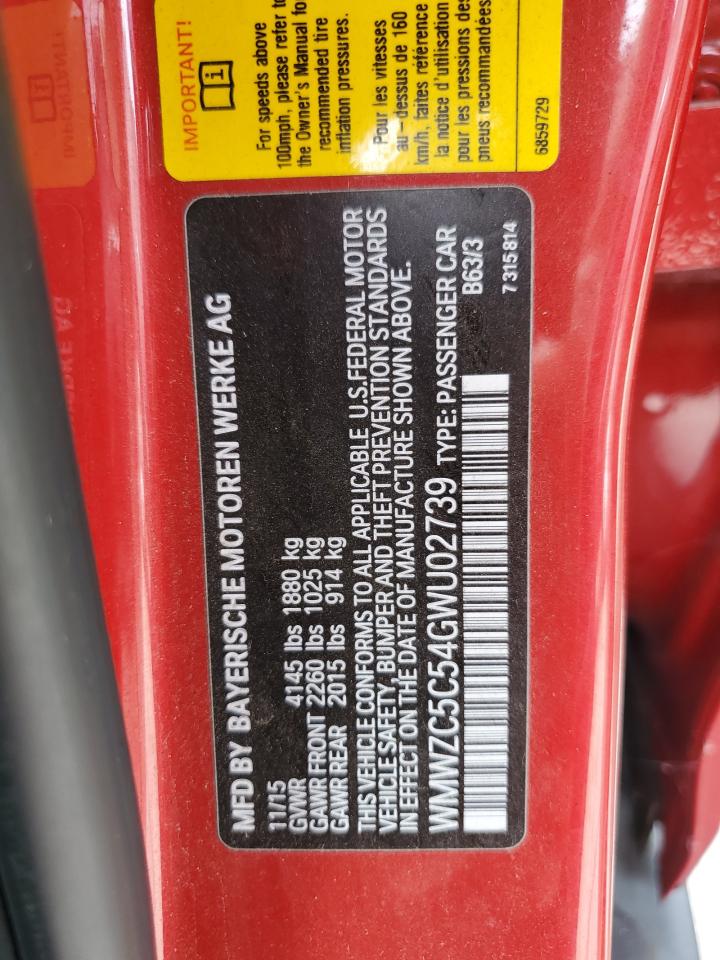 2016 Mini Cooper S Countryman VIN: WMWZC5C54GWU02739 Lot: 65063794