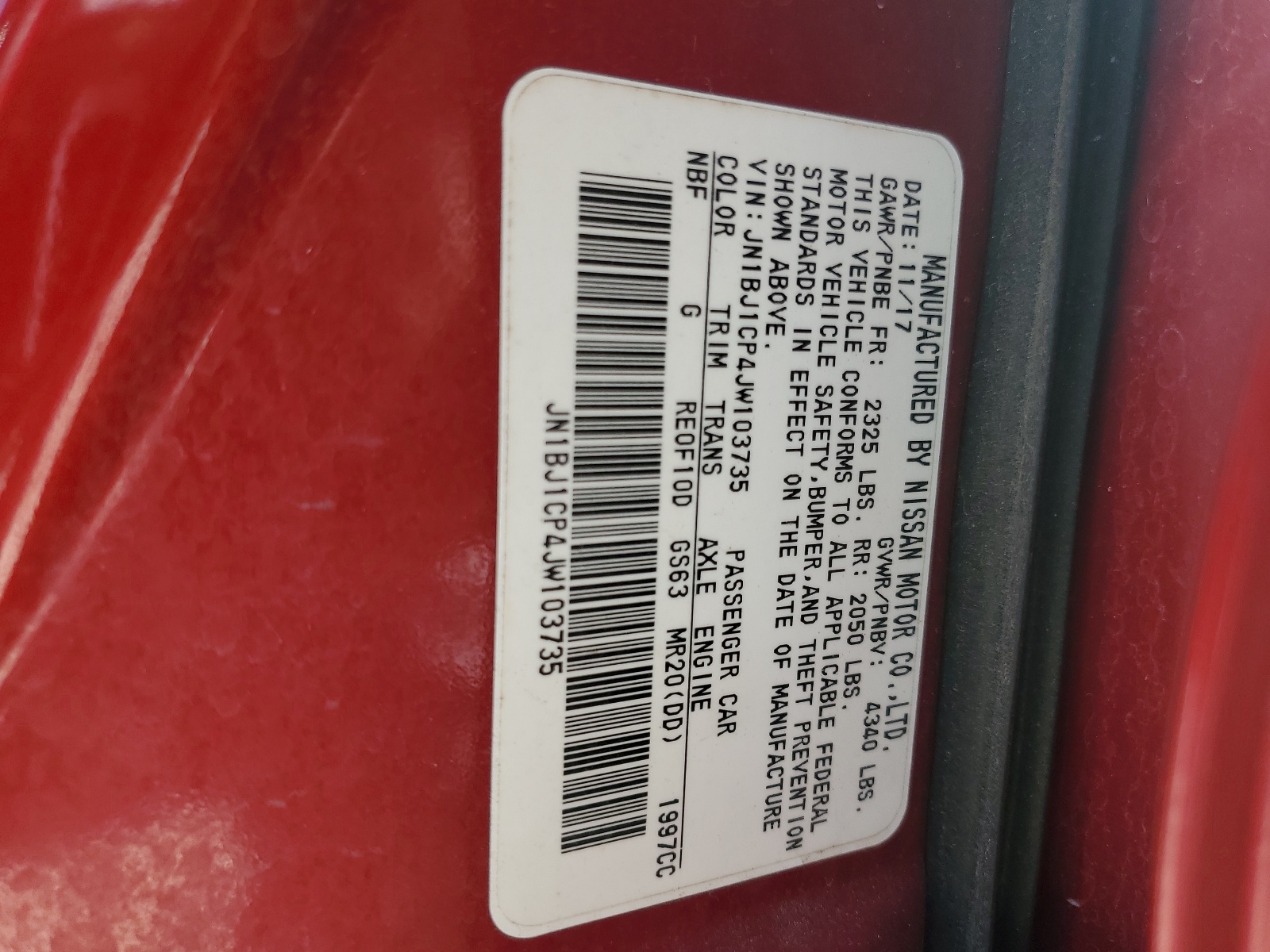 JN1BJ1CP4JW103735 2018 Nissan Rogue Sport S