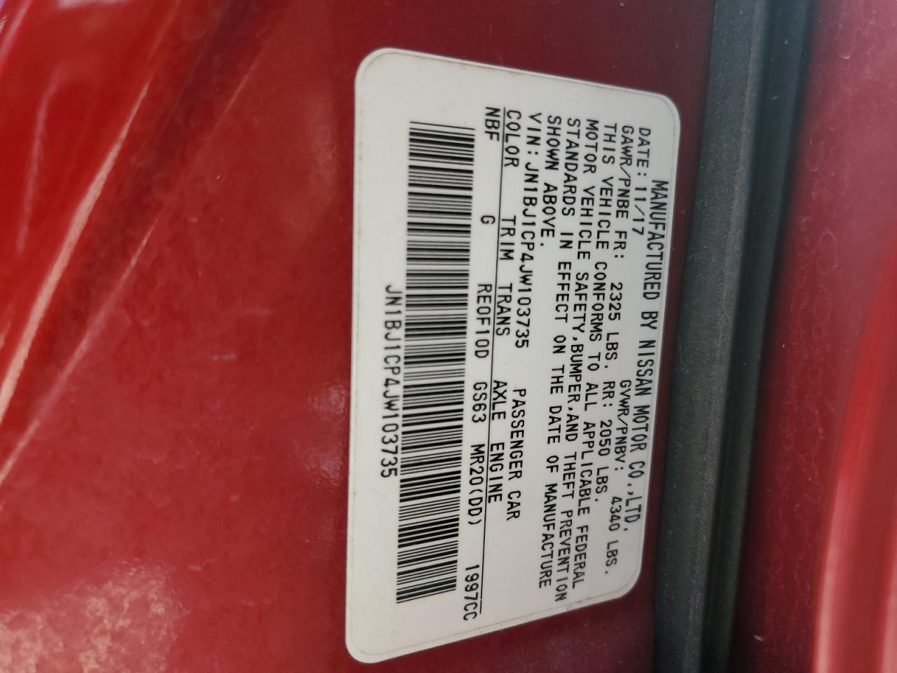 2018 Nissan Rogue Sport S VIN: JN1BJ1CP4JW103735 Lot: 65277934