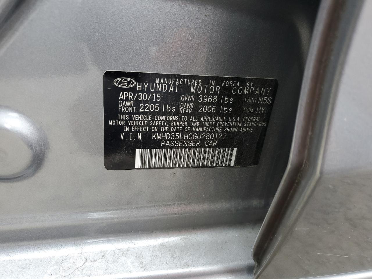 2016 Hyundai Elantra Gt VIN: KMHD35LH0GU280122 Lot: 65276184