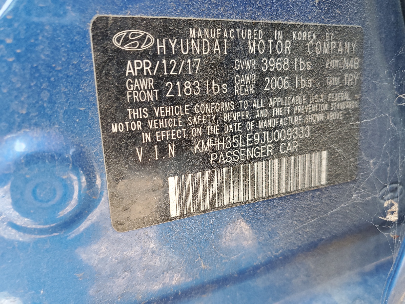 KMHH35LE9JU009333 2018 Hyundai Elantra Gt