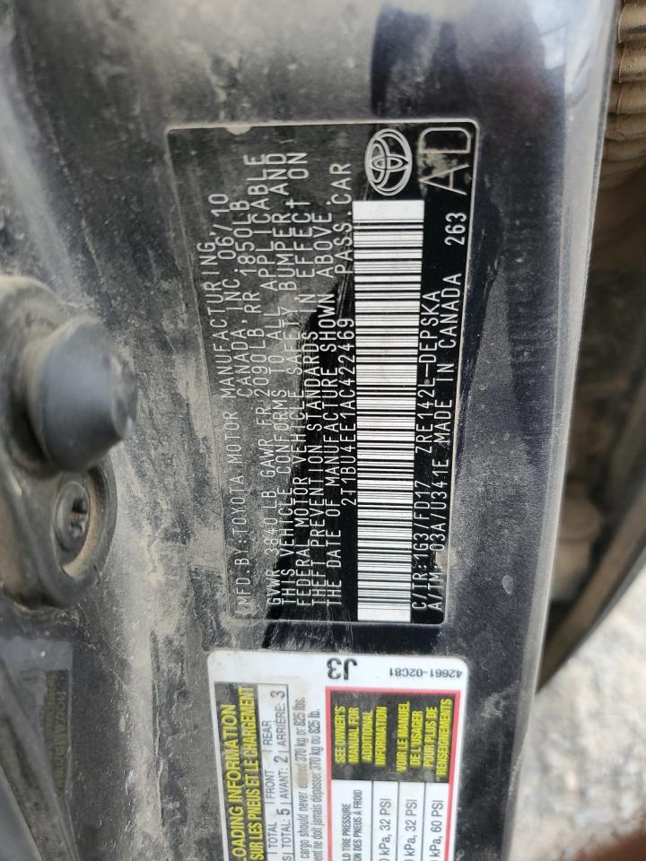 2T1BU4EE1AC422469 2010 Toyota Corolla Base