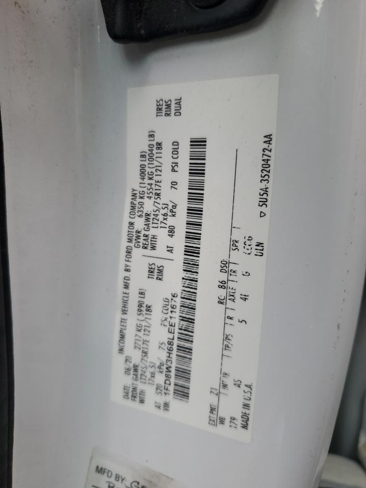 2020 Ford F350 Super Duty VIN: 1FD8W3H68LEE11676 Lot: 64840204