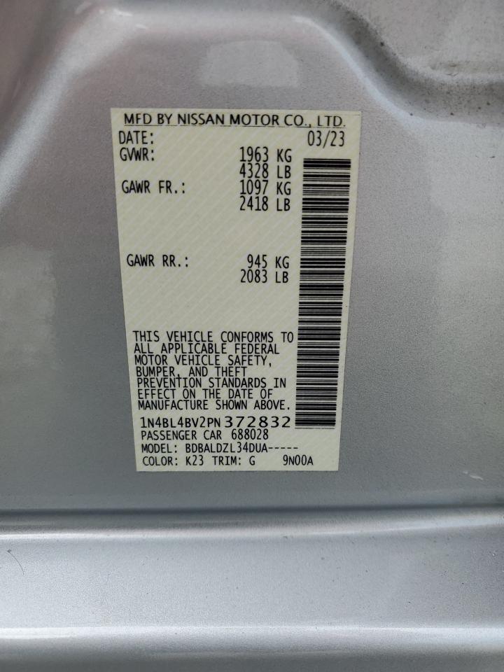 2023 Nissan Altima S VIN: 1N4BL4BV2PN372832 Lot: 65402844