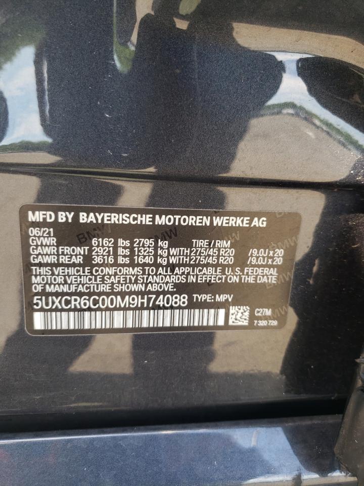 2021 BMW X5 xDrive40I VIN: 5UXCR6C00M9H74088 Lot: 61571044