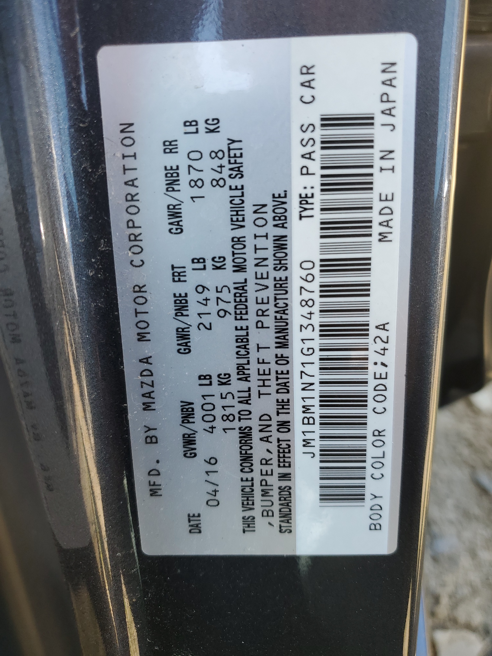 JM1BM1N71G1348760 2016 Mazda 3 Grand Touring