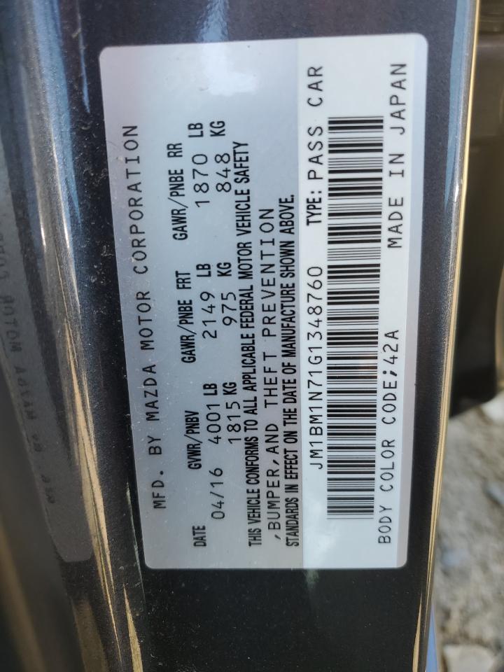 2016 Mazda 3 Grand Touring VIN: JM1BM1N71G1348760 Lot: 61421544