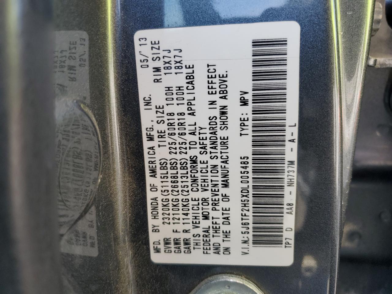 2013 Honda Crosstour Exl VIN: 5J6TF2H5XDL005485 Lot: 64777744