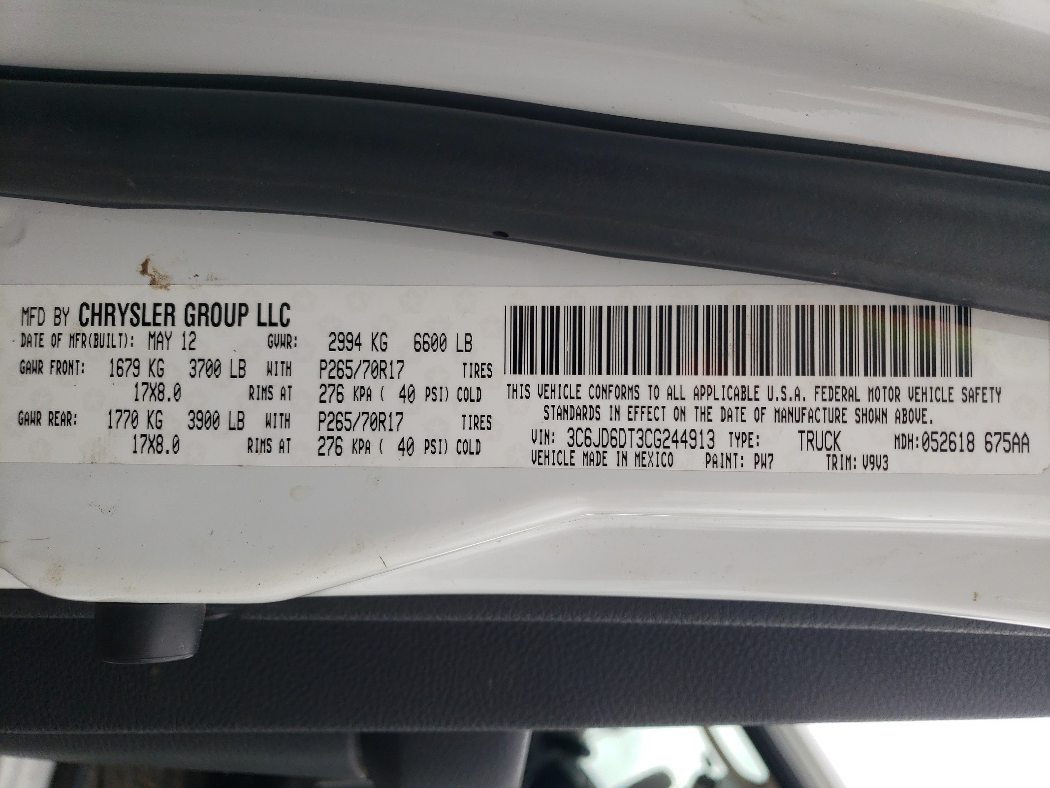 3C6JD6DT3CG244913 2012 Dodge Ram 1500 St