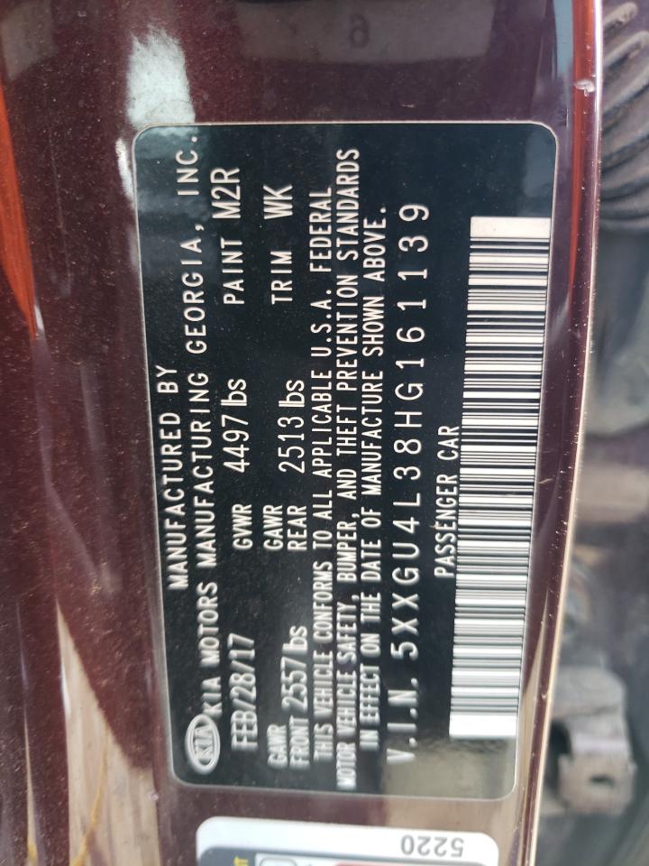 2017 Kia Optima Ex VIN: 5XXGU4L38HG161139 Lot: 64061844