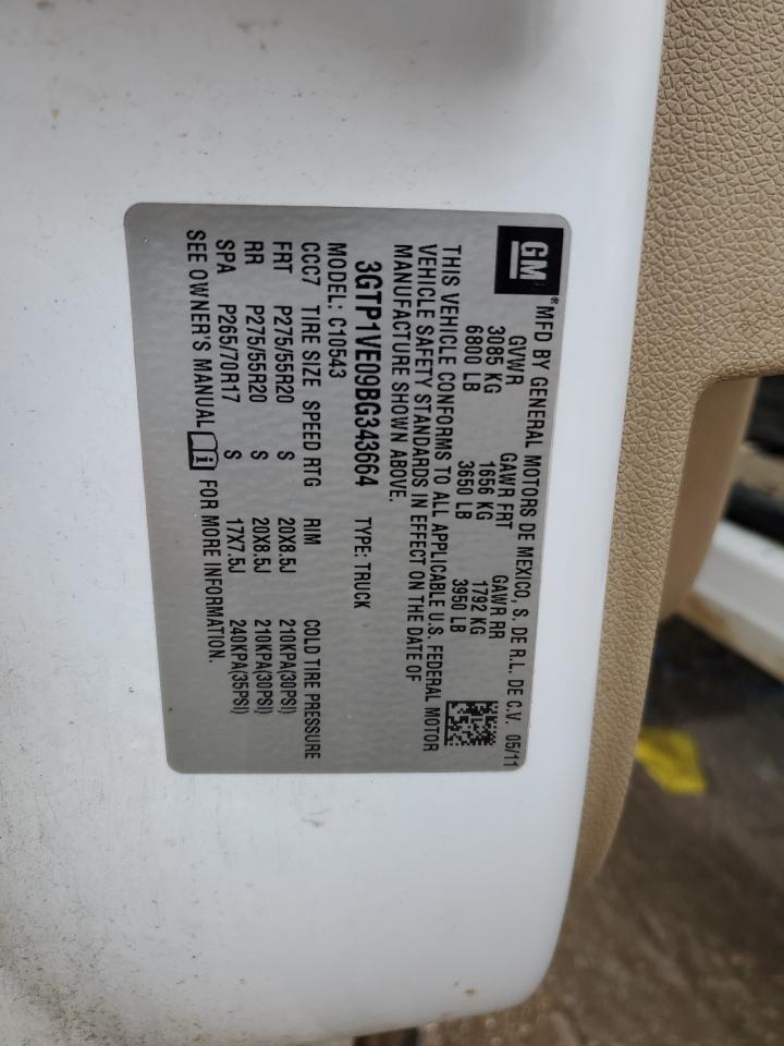 2011 GMC Sierra C1500 Sle VIN: 3GTP1VE09BG343664 Lot: 64239114