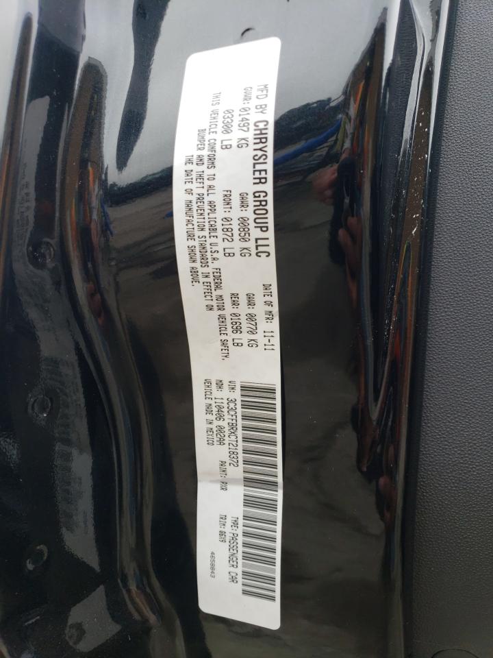 2012 Fiat 500 Sport VIN: 3C3CFFBRXCT218372 Lot: 65153254