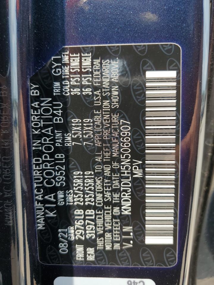 2022 Kia Sorento Sx VIN: KNDRJDLH5N5066907 Lot: 63645484