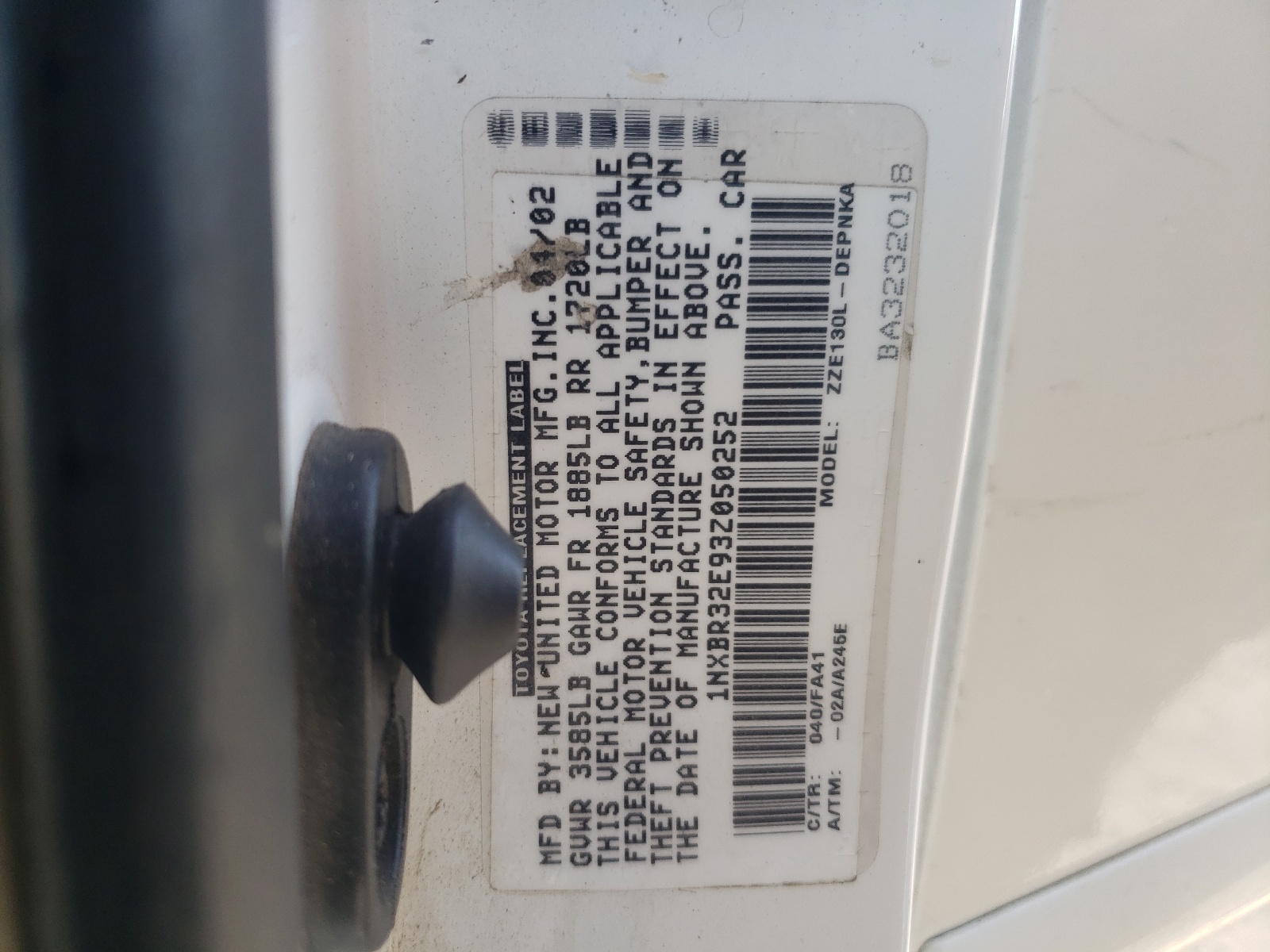 1NXBR32E93Z050252 2003 Toyota Corolla Ce