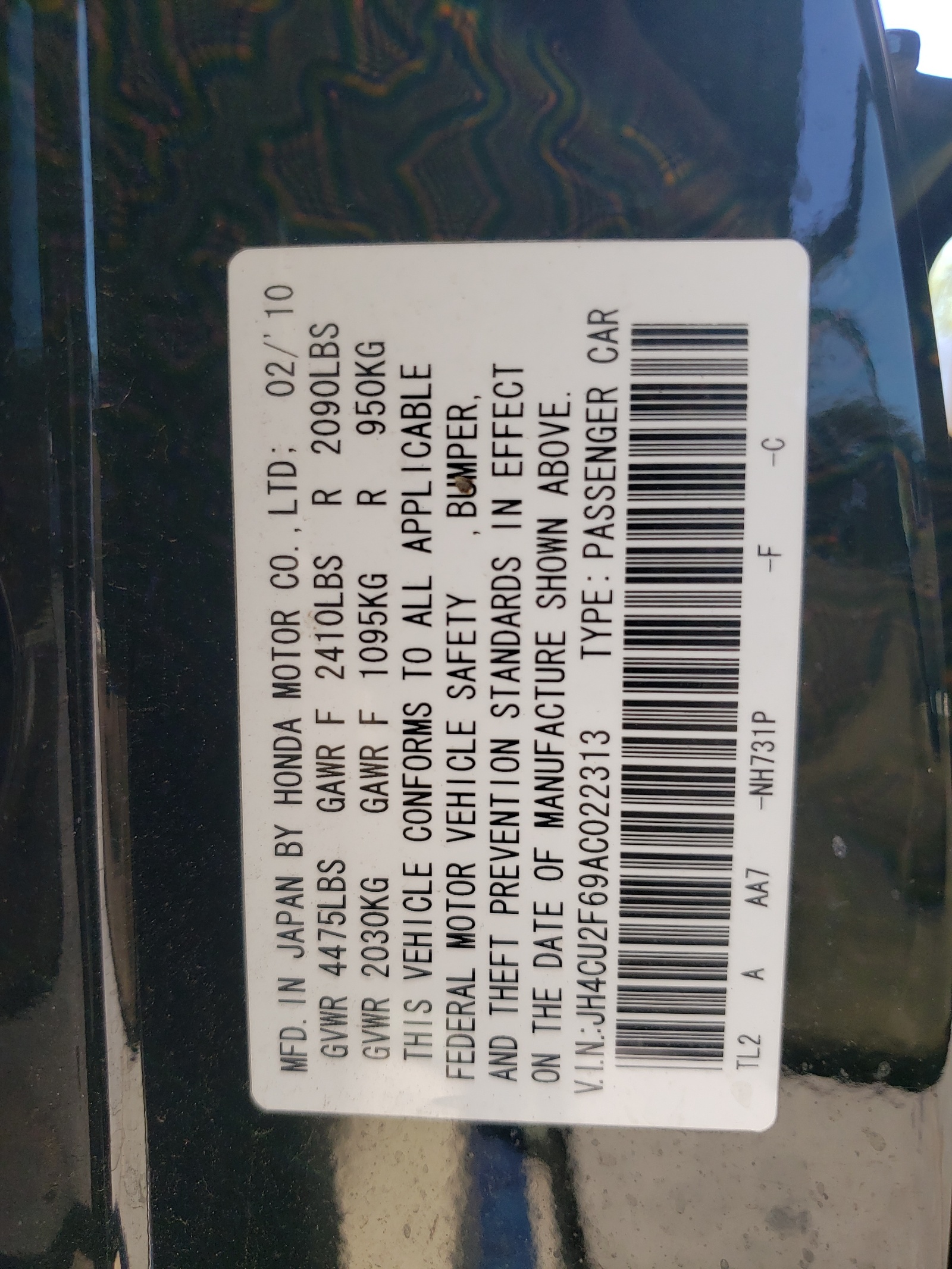 JH4CU2F69AC022313 2010 Acura Tsx