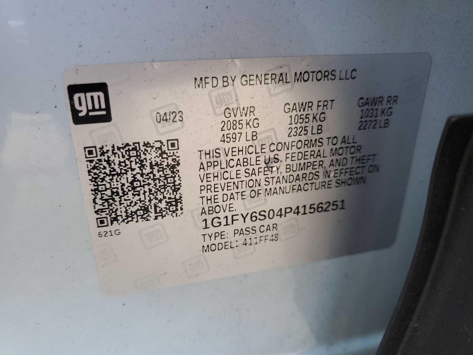 1G1FY6S04P4156251 2023 Chevrolet Bolt Euv Lt