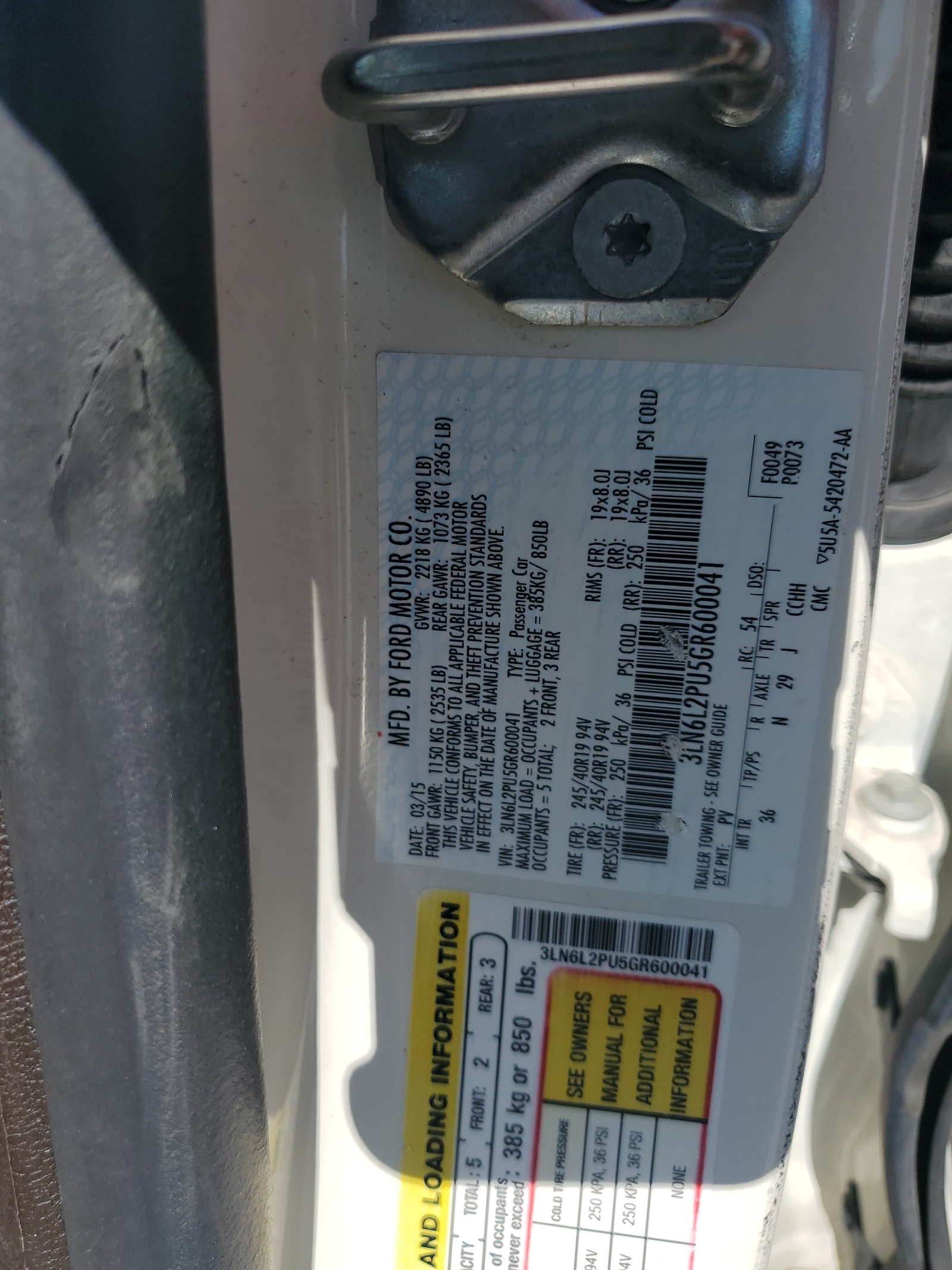 3LN6L2PU5GR600041 2016 Lincoln Mkz Hybrid Black Label