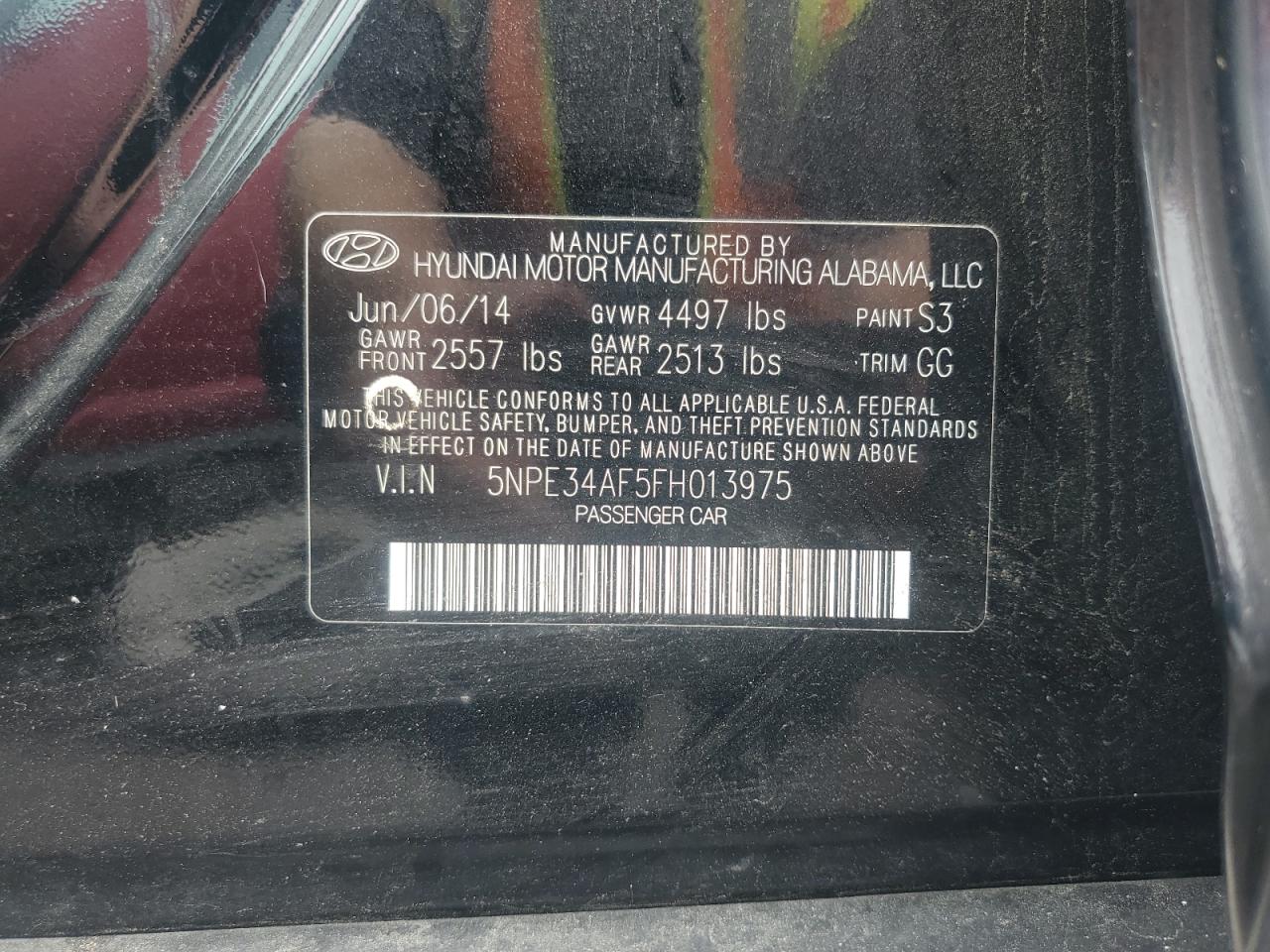 2015 Hyundai Sonata Sport VIN: 5NPE34AF5FH013975 Lot: 64679644