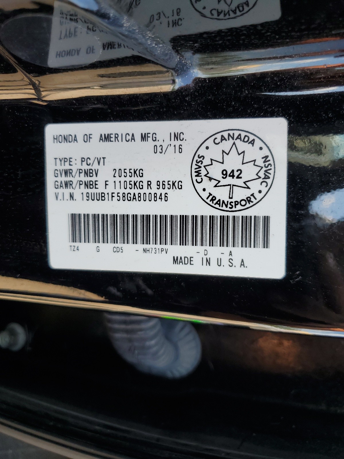 19UUB1F58GA800846 2016 Acura Tlx Tech