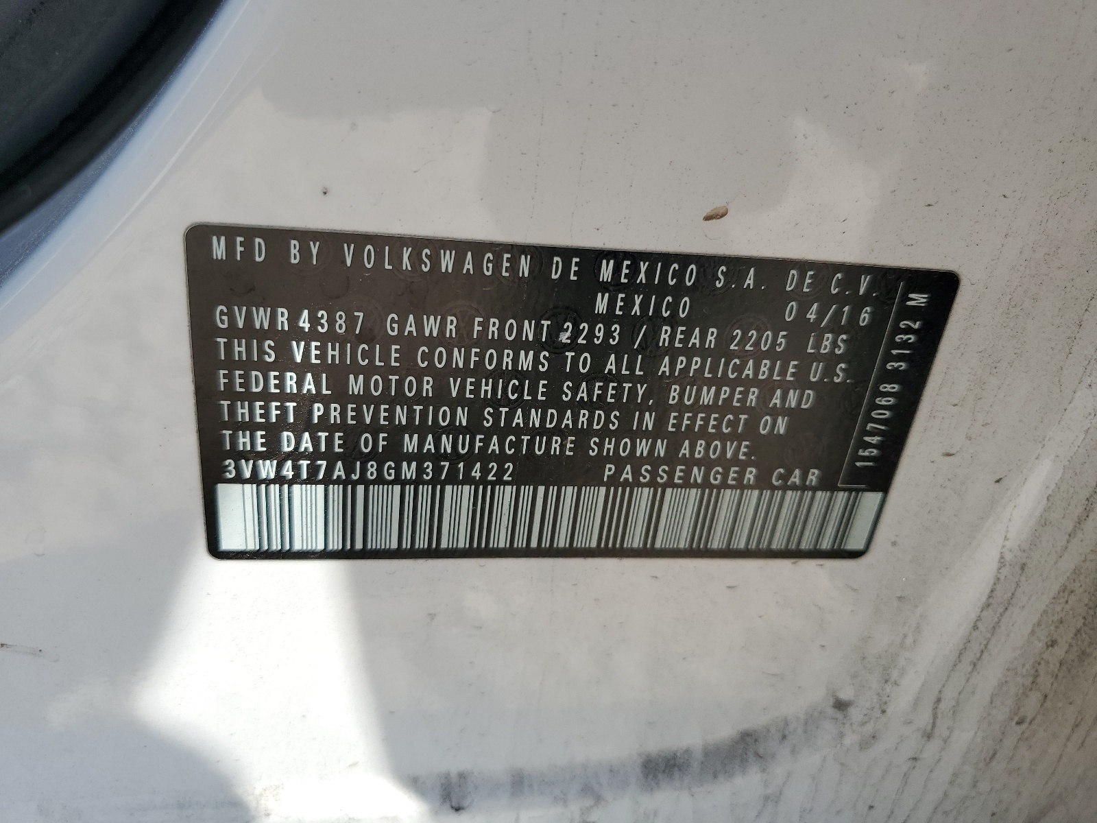 3VW4T7AJ8GM371422 2016 Volkswagen Jetta Gli
