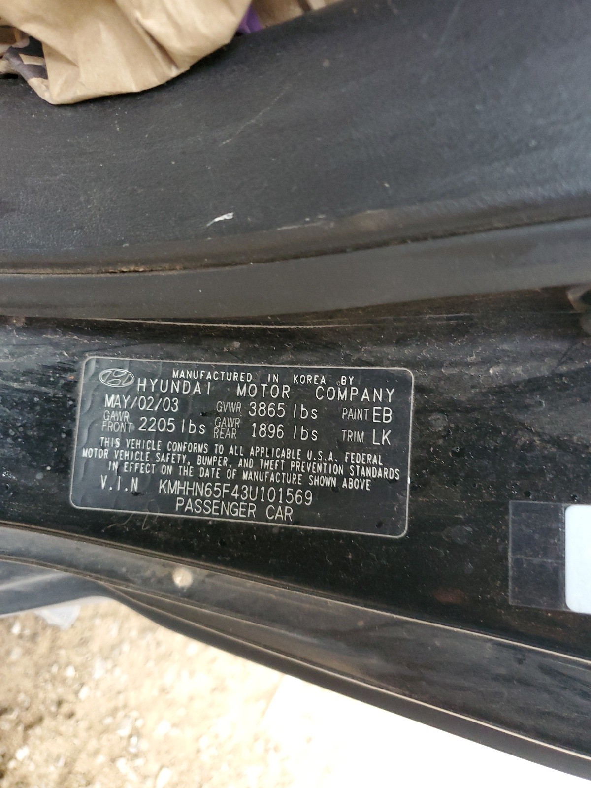 KMHHN65F43U101569 2003 Hyundai Tiburon Gt