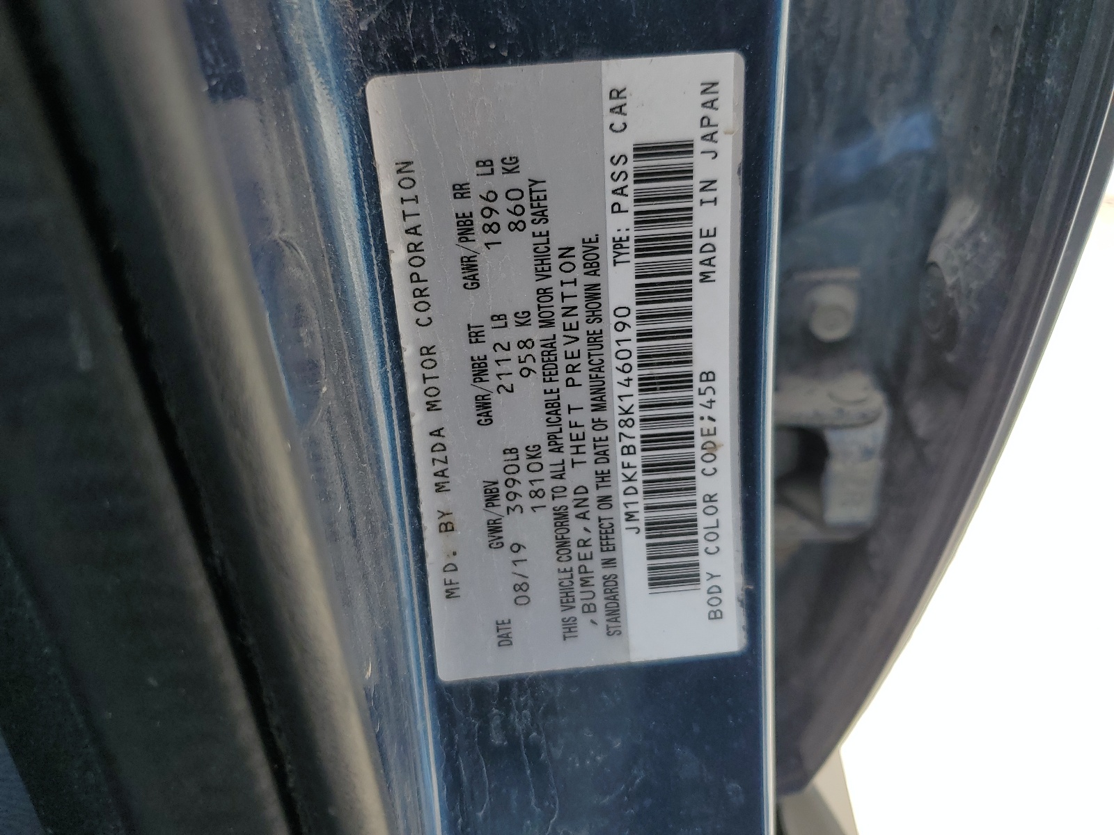 JM1DKFB78K1460190 2019 Mazda Cx-3 Sport