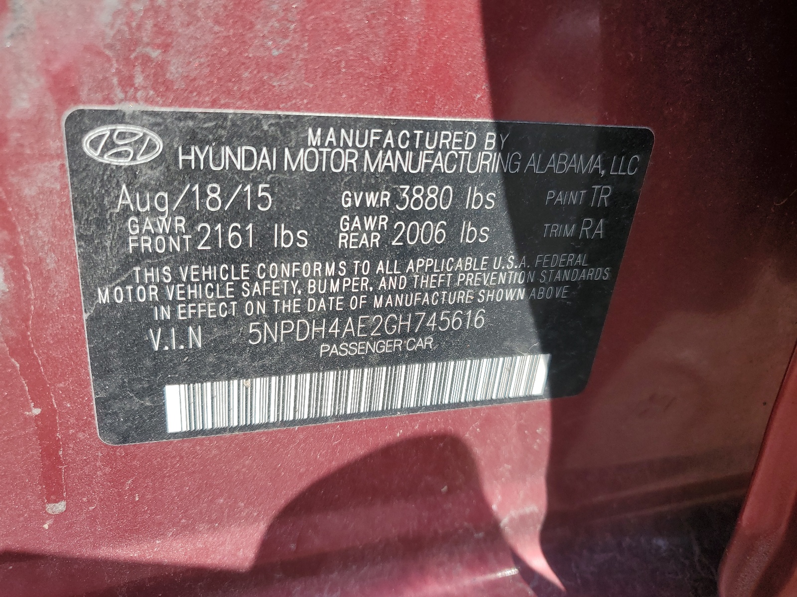5NPDH4AE2GH745616 2016 Hyundai Elantra Se
