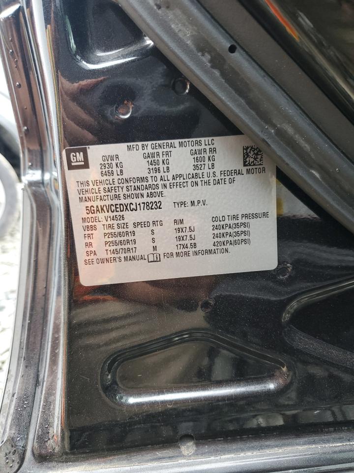 2012 Buick Enclave VIN: 5GAKVCEDXCJ178232 Lot: 62594124