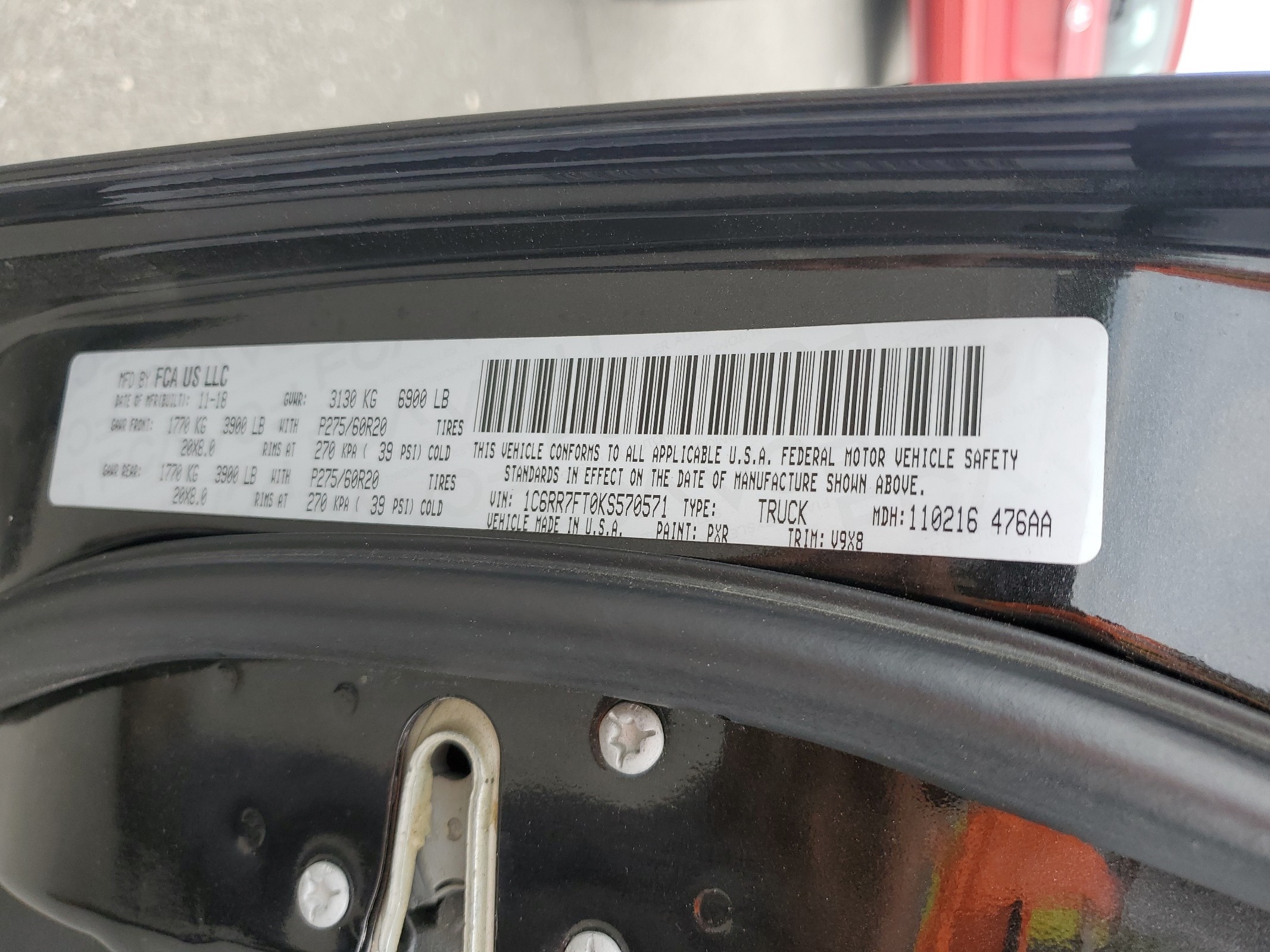 1C6RR7FT0KS570571 2019 Ram 1500 Classic Tradesman