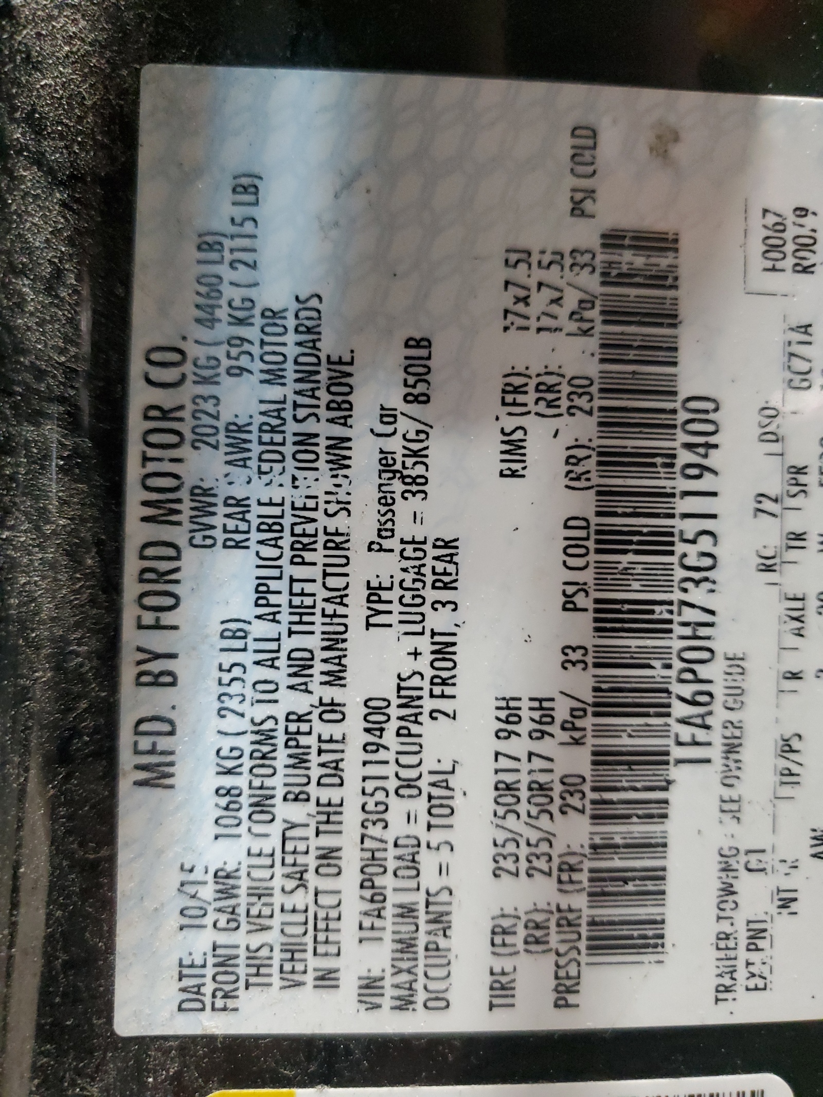 1FA6P0H73G5119400 2016 Ford Fusion Se