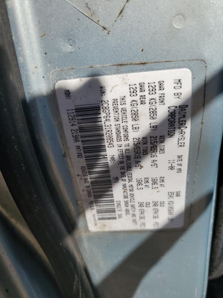 2001 Chrysler Town & Country Limited VIN: 2C8GP64L31R208543 Lot: 61989484