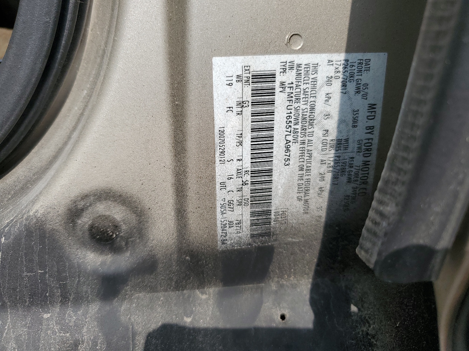 1FMFU16557LA96753 2007 Ford Expedition Xlt