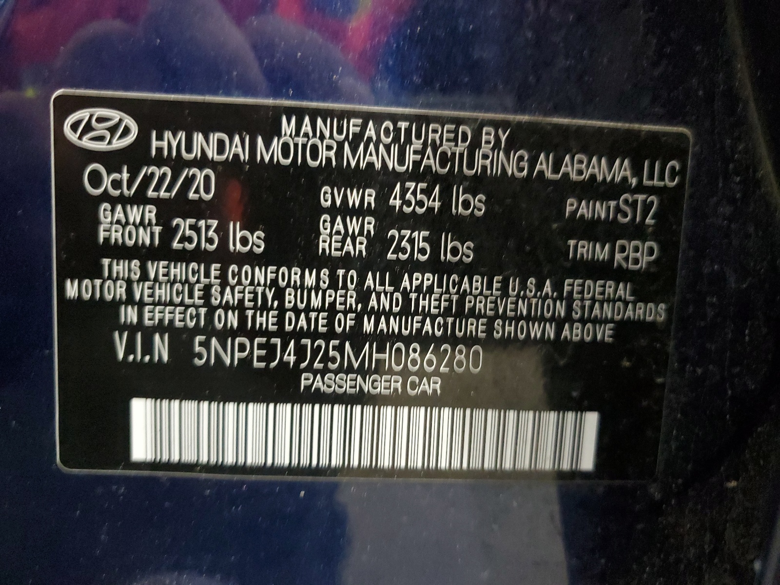 5NPEJ4J25MH086280 2021 Hyundai Sonata Sel Plus
