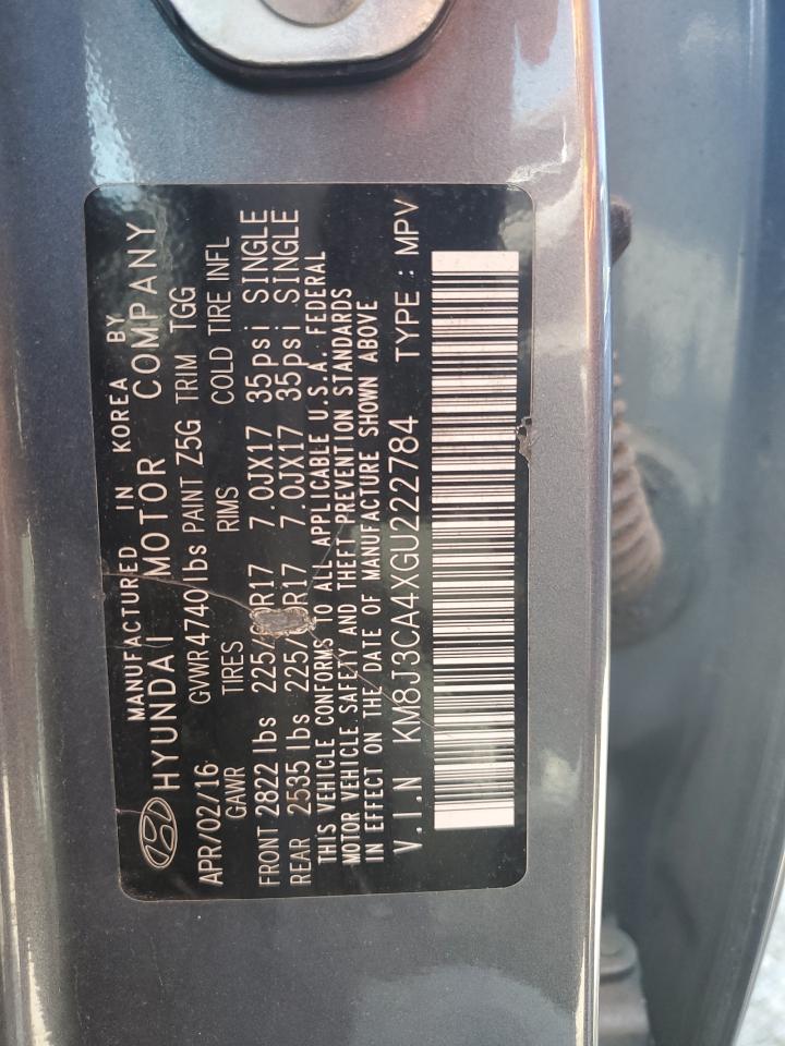 2016 Hyundai Tucson Limited VIN: KM8J3CA4XGU222784 Lot: 62805174