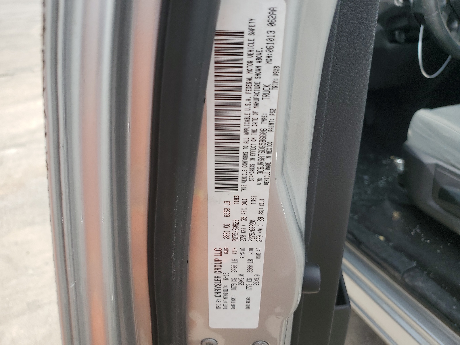 3C6JR6AT6DG586606 2013 Ram 1500 St