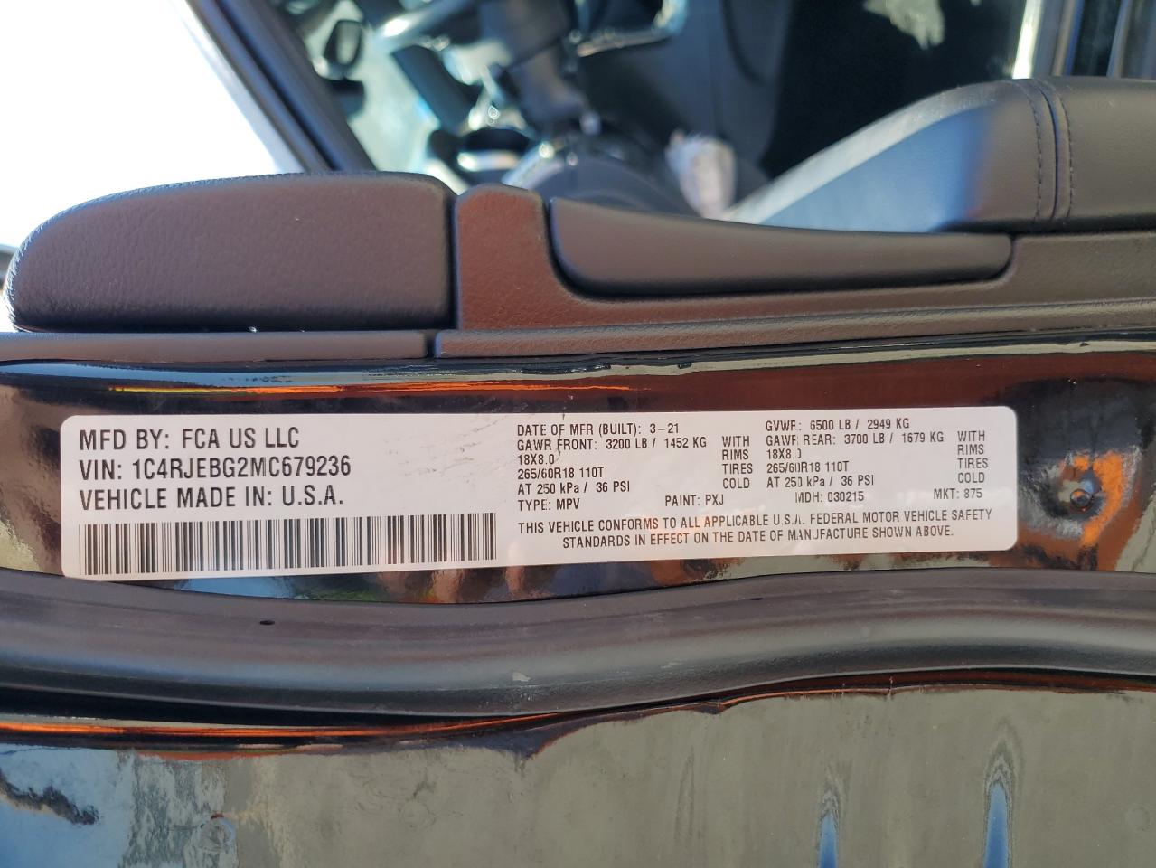 1C4RJEBG2MC679236 2021 Jeep Grand Cherokee Limited
