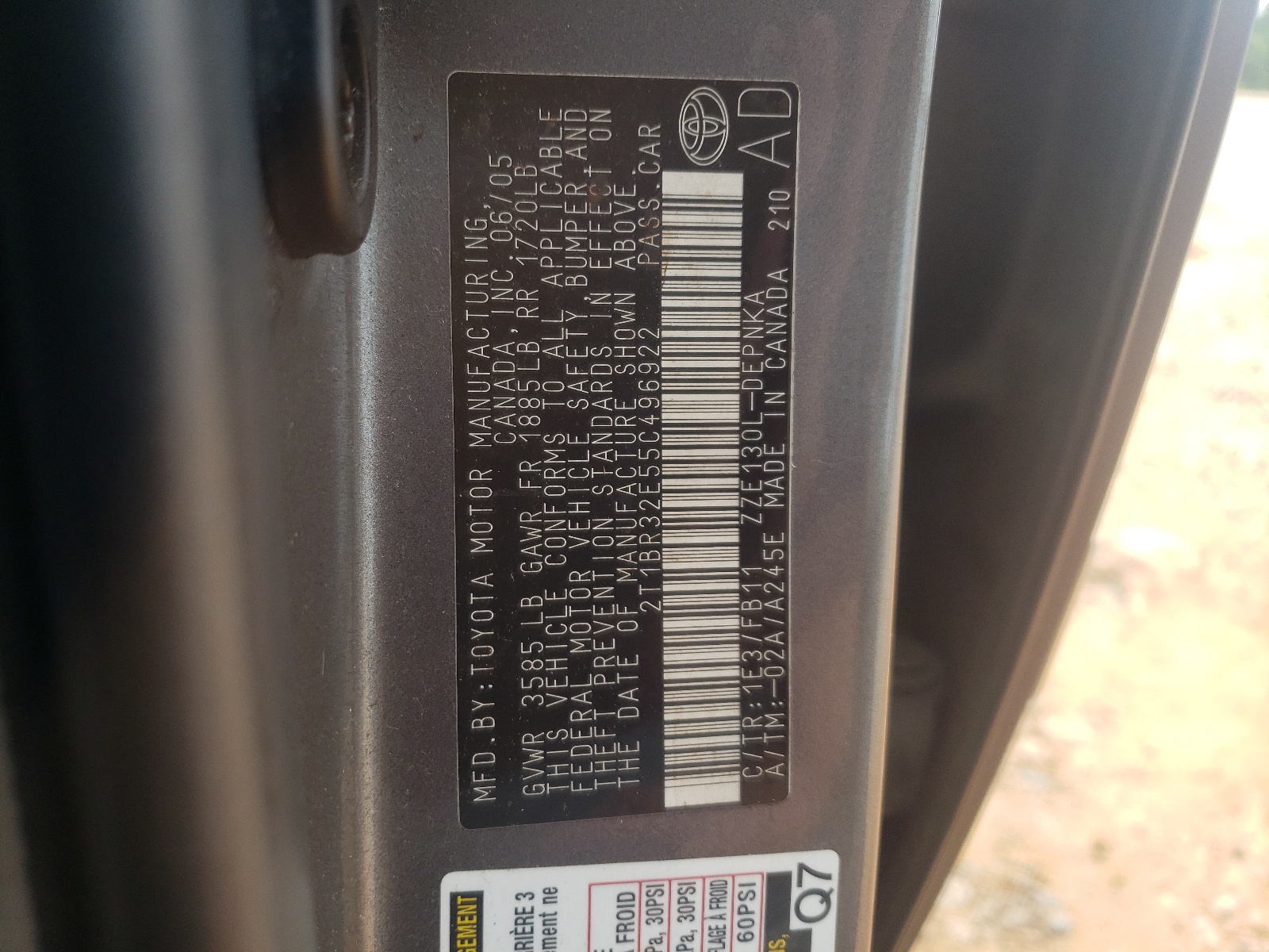 2T1BR32E55C496922 2005 Toyota Corolla Ce