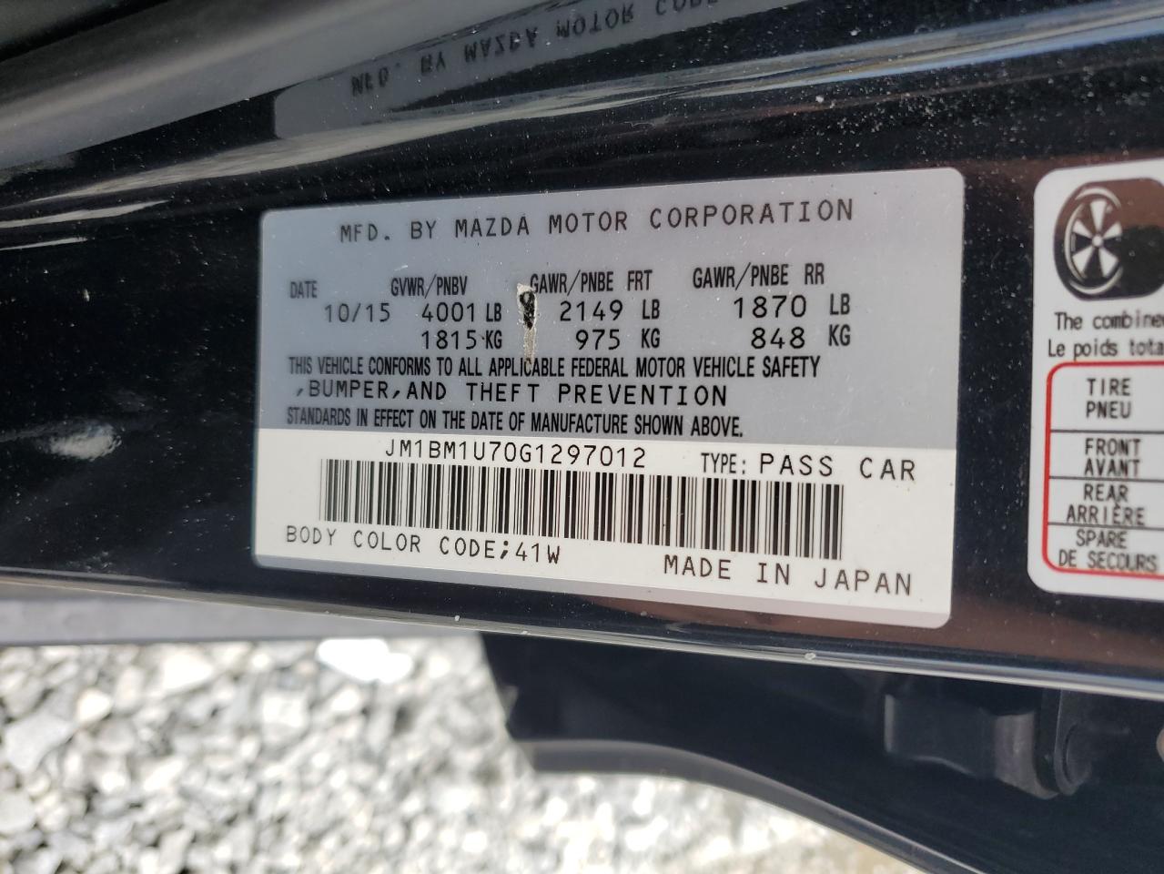 2016 Mazda 3 Sport VIN: JM1BM1U70G1297012 Lot: 64673014