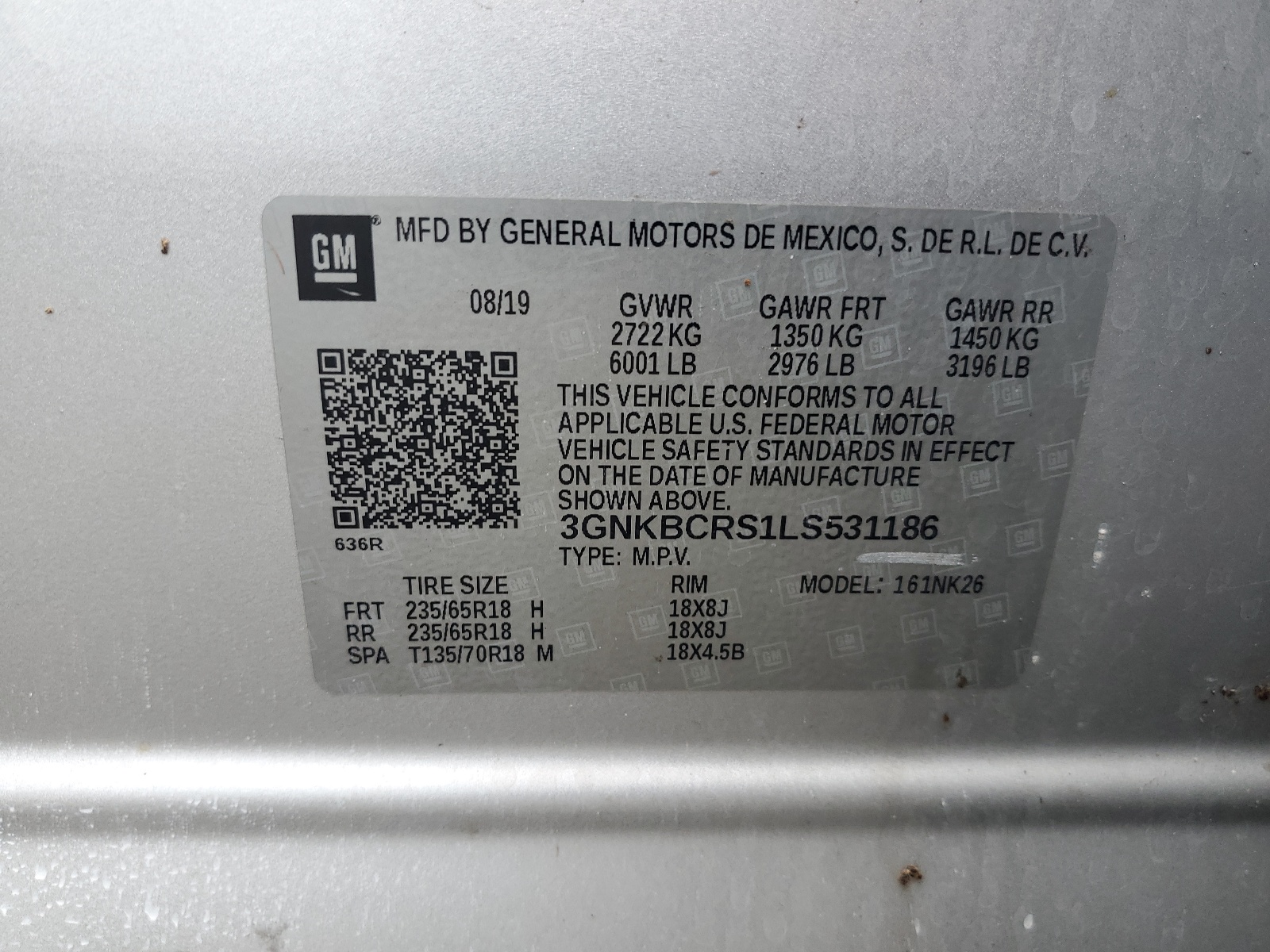 3GNKBCRS1LS531186 2020 Chevrolet Blazer 2Lt