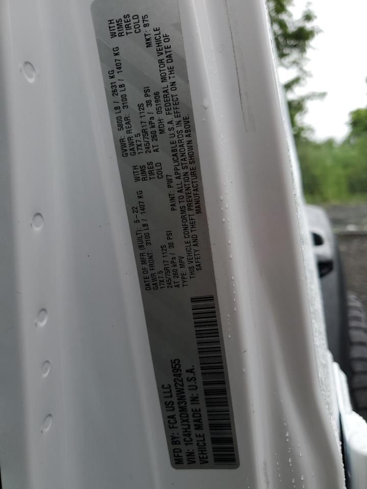 2022 Jeep Wrangler Unlimited Sport VIN: 1C4HJXDM3NW224955 Lot: 64611994